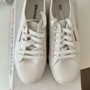 Superga White Platform Sneakers